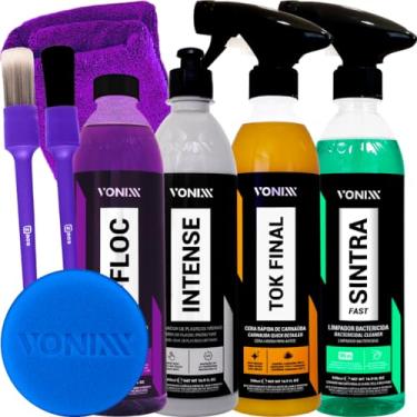 Imagem de Kit Cera Tok Final Shampoo V-Floc Sintra Fast Intense Vonixx + Pinceis Zacs