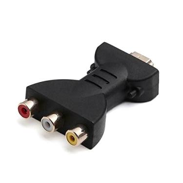 Imagem de ZEZEFUFU Adaptador HDMI para 3RCA 720P 1080P fêmea composto vídeo áudio VA adaptador conversor componente