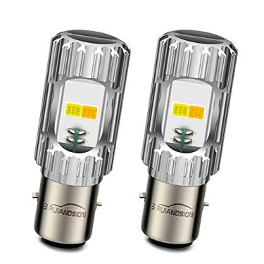 Imagem de Ruiandsion 2 peças BA20D Lâmpada de LED para farol de motocicleta super brilhante H6 Hi/Lo Beam DC 12-85V Branco/Amarelo lâmpada de substituição para farol de moto, sem polaridade