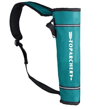 Imagem de TOPARCHERY Arrow Quiver Titular Quadril | Grande capacidade seta mochila saco composto recurvo arco prática alvo nylon flecha saco quiver adequado para jovens e adultos (verde)
