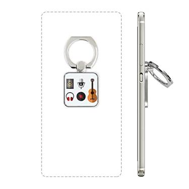 Imagem de Fone de ouvido de guitarra, CD, microfone, música, quadrado, suporte para celular, suporte universal, presente