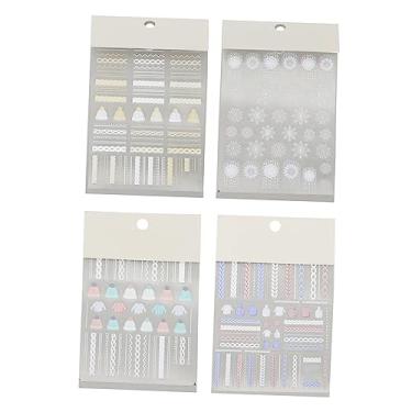 Imagem de DOITOOL 4 Conjuntos adesivos de unhas adesivos para crianças Natal suéter adesivos para unhas acessório de decalque de manicure decalques de unhas em relevo delicado decalques para unhas