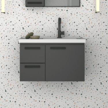 Imagem de Gabinete Para Banheiro Em Aço 61,5cm Romã Cozimax Preto