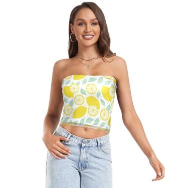 Imagem de Fresh Lemons – Camisa feminina de cano curto para uso casual, Limões frescos, G