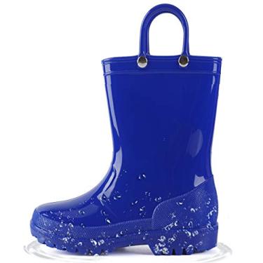 Imagem de Botas de chuva infantis adoráveis e leves da HugRain, Azul, 10 Toddler