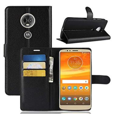 Imagem de Capa para Moto E5 Plus, carteira flip de couro PU premium com compartimento para cartão, suporte e fecho magnético [capa interna à prova de choque de TPU] Compatível com Moto E5 Plus