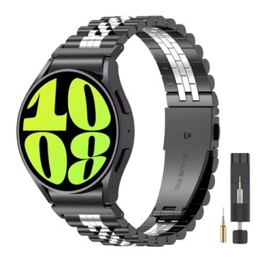 Imagem de ZPJPPLX Pulseiras de metal femininas sem lacunas para Samsung Galaxy Watch6 Classic de 43 mm e 47 mm/Watch 5pro de 45 mm/Watch4 Classic de 42 mm e 46 mm, para Galaxy Watch 6, 5, 4, 40 mm e 44 mm