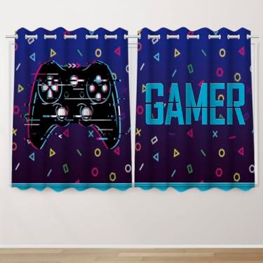 Imagem de Cortina Infantil Decoração 2,60x1,50 Temática Video-Game Controle Gamer