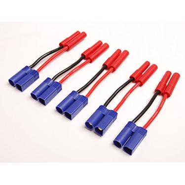 Imagem de Lote (5) EC5 macho para conector bala de 4 mm 4,0 mm adaptador de fiação 14 AWG para RC HXT FPV