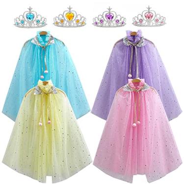 Imagem de 10 peças de princesa tutu coroa acessórios tiara balé saia tutu para meninas, lembrancinhas de festa à fantasia, 4 peças, paisagem, Tamanho Único