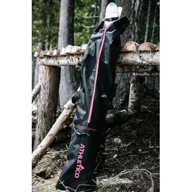 Imagem de Athletico Conjunto de duas peças de bolsa para esqui e bota | Loja e transporte de skis até 200 cm e botas até tamanho 13 | Inclui 1 bolsa de esqui e 1 bolsa de esqui (preta), Black with Pink Trim