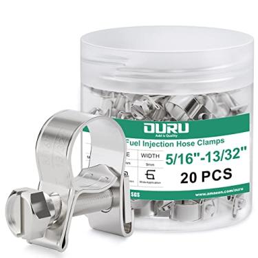 Imagem de OURU 20 peças mini braçadeiras de mangueira de injeção de combustível, ajustáveis 5/16"-13/32" (8-10 mm) 304 braçadeira de mangueira de linha de combustível de aço inoxidável 304, clipes de mangueira de tubo para automotivo, tubo de gasolina diesel