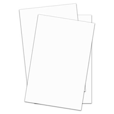 Imagem de Cartolina fosca de seda branca de 28 x 43 cm – Capa extra grossa pesada de 59 kg (350 gsm) – Ótimo para convites, cartões comemorativos, álbuns, artesanato – 50 folhas por pacote (não para impressora