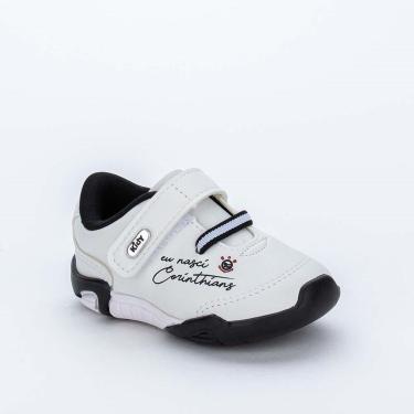 Imagem de Tênis Bebê Kidy Colors Corinthians Branco e Preto-Masculino