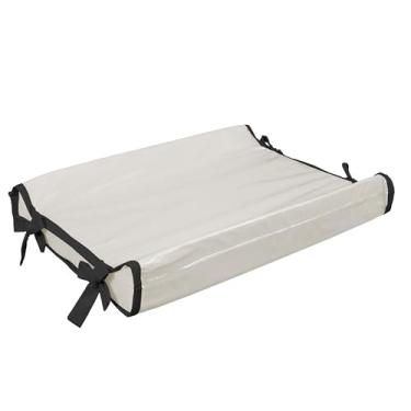 Imagem de Trocador Americano Bebe Comoda Fralda Com Abas Impermeavel Anatomico Com Capa Plástica Algodão Macio Palha com Preto (65cm x 40cm)