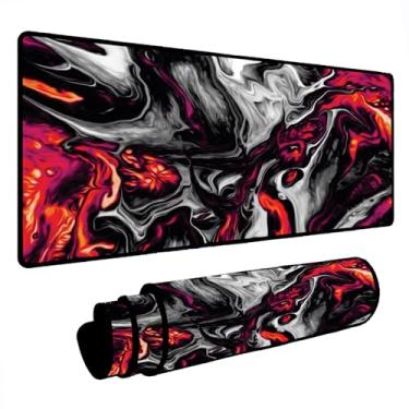Imagem de Novo Mouse Pad Gamer Deskpad Speed Extra Grande Borda Costurada Profissional Varios Tamanhos - Fogo Flamejante (120X60)