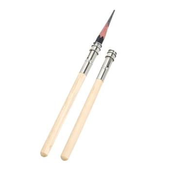 Imagem de Extensor de lápis em madeira e metal para lápis grafite, colorido e lápis de maquiagem 2 unidades