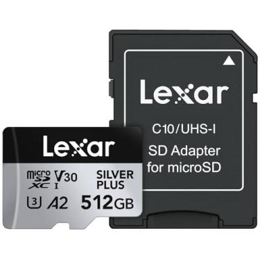 Imagem de Lexar Cartão micro SD 512GB Professional Silver Plus, UHS-I, C10, U3, V30, Full HD e 4K, cartão de memória microSDXC de até 205/150 MB/s, para videógrafos, jogadores (LMSSIPL512G-BNANU)