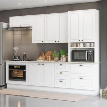 Imagem de Cozinha Completa 5 Peças 100% Mdf com Balcão de Forno Embutir Americana Branco HP