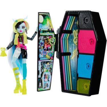 Imagem de Hnf79 Monster High Boneca Skulltimates Secrets Sustos Frankie Neon