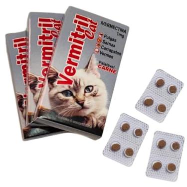 Imagem de 12 Comprimidos Anti Vermes, Carrapatos, Pulgas E Sarnas Para Gatos - Mastigáveis Sabor Carne
