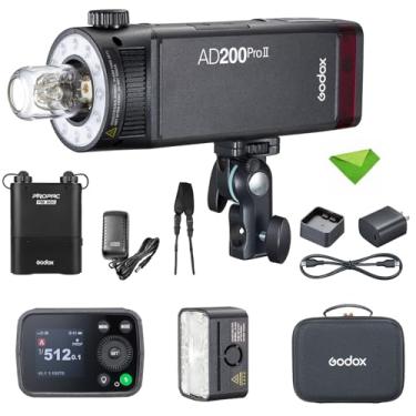 Imagem de GODOX AD200 Pro II AD200Pro II 200Ws 2.4G TTL Flash + Godox PB960 Flash Externo Potência, 0.01-1.8s Reciclagem Bi-Color LED Modelagem Bolso Monolight para Câmeras DSLR