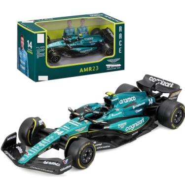 Imagem de HTLNUZD 2023 1:43 AMR23#14 Alonso F1 Alloy Car Model Formula Racing for Die Cast Aston Martin #14 Static Adult Collection