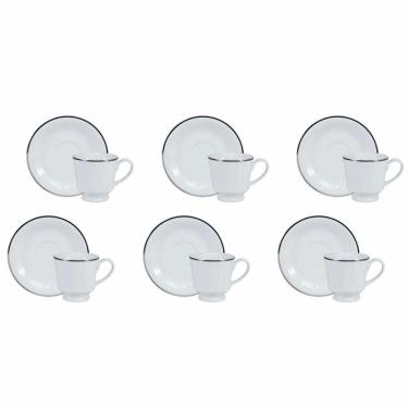 Imagem de Conjunto de Xícara de Café com Pires 06 Peças Itamaraty Prata Schmidt