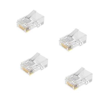 Imagem de Conector RJ45 Macho Transparente - 4 Unidades  U/UTP Cat.5e - Global