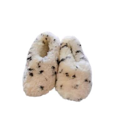 Imagem de Pantufas Pele Ovina Lã (Cordeiro) Natural - Armazém De Couros & Peles,
