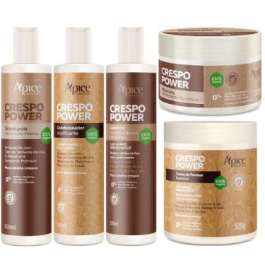 Imagem de Kit Apse Crespo Power Linha Completo 5 Produtos Tratamento Cabelo Vega