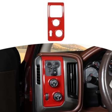 Imagem de RT-TCZ Farol 4WD Mode Switch Button Trim Cover ABS Decoração Interior Acessórios para GMC Sierra para Chevrolet Silverado 2014-2018 Vermelho