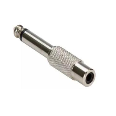 Imagem de Kit 5 Adaptadores P10 Mono x Jack RCA Metal - TEBERA