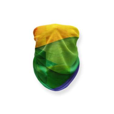 Imagem de Bandana Tubular Verde Amarelo Brasil Para Ciclismo Pedal - Novadecora