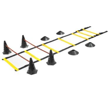 Imagem de Kit Funcional 1 Escada + 4 Cones C/Barreira +4 Chapéus Preto - KeerSpo