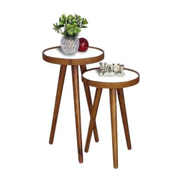 Imagem de Mesa Canto Pé Palito Apoio Sala Estar Lateral Retro Pequena Moderna De