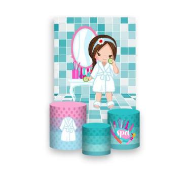 Imagem de Painel De Festa Vertical 1,50 x 2,20 + Trio De Capas Cilindro - Um Dia