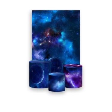 Imagem de Painel De Festa Vertical 1,50 x 2,20 + Trio De Capas Cilindro - Galáxi