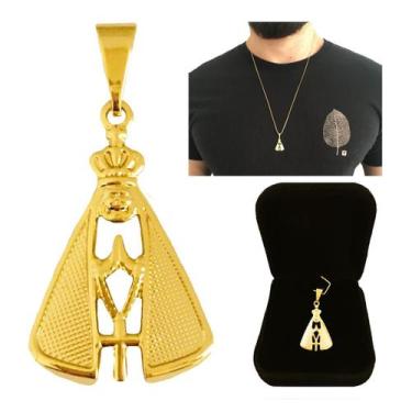 Imagem de Pingente Imagem Nossa Senhora Aparecida Religioso Masculino Semijoia F