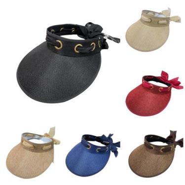 Imagem de Kit 10 viseira glamour feminina com lenço laço atacado varejo várias c