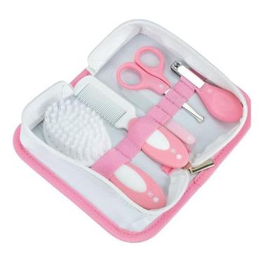 Imagem de Kit Higiene Do Bebê Com Necessaire Estojo 5 Peças Pimpolho, Rosa