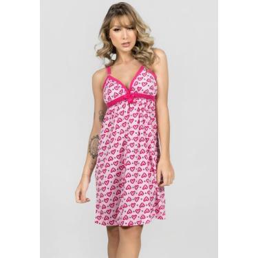 Imagem de Camisola Amamentação Com Robe Conjunto Gestante - WLS Modas, Rosa, M, 