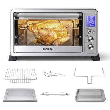 Imagem de TOSHIBA Torradeira Digital AC25CEW-SS com Convecção e 9 Funções, Pão de 6 Fatias/Pizza de 30,5 cm, Aço Inoxidável