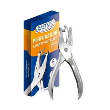 Imagem de Alicate Furador Perfurador Papel Eva Circulo  Metal Brw, Prata