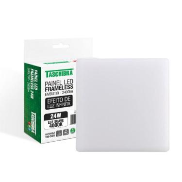 Imagem de Painel de Led Taschibra Frameless Quadrado Embutir 24W Bivolt, 4000K -