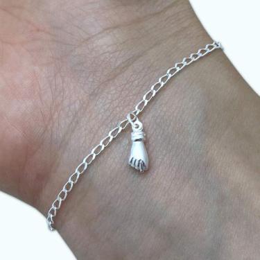 Imagem de Pulseira Infantil Figa Amuleto Sorte de Prata 925 Legítima - Hakuna Jo