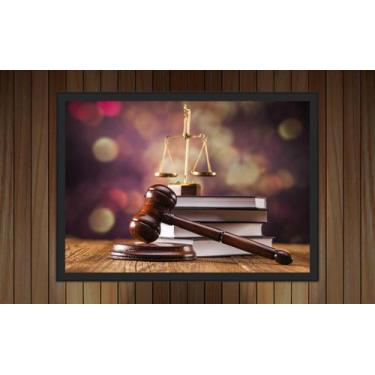 Imagem de Quadro Decorativo Escritório De Direito Advocacias Balança Com Moldura