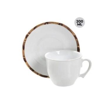 Imagem de Xícara Chá com Pires Bambu Natural  Scalla 200ml 1ª Linha