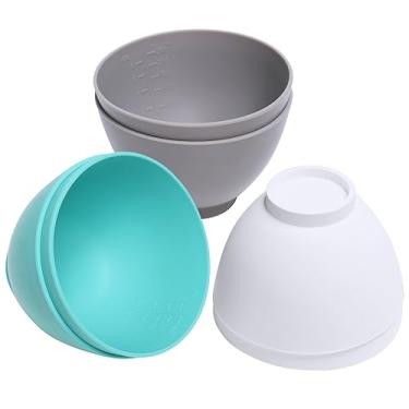 Imagem de Goalfly 6 tigelas de silicone para misturar, tigelas de silicone de 0,27 litros para derreter chocolate, tigelas de silicone para derreter, preparar, cozinhar, branco, cinza, verde (10 x 10 x 7 cm)