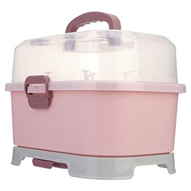 Imagem de Toyvian Organizador de armário de cozinha, 1 peça, prateleira de secagem, caixa de armazenamento de mamadeira, caixa organizadora de mamadeiras, caixa organizadora portátil, armário de cozinha para